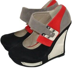 Alba Black and Red Platform Shoes